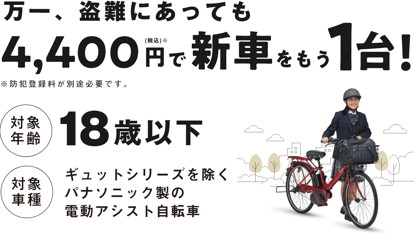 万一、盗難にあっても4,400円で新車をもう1台（SP）