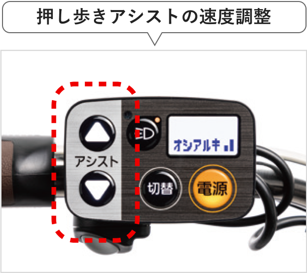 押し歩きアシストの速度調整